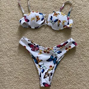 SHEIN multicolor butterfly bikini